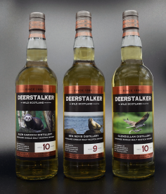 Deerstalker wild Scotland whisky 3 bottles.